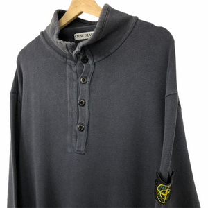 Vintage Stone Island Navy Button Up Sweater - Large (L) PTP 24.75"