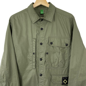 Ma.Strum Green Button Up Multi Pocket Overshirt - Small (S) PTP 21.75"