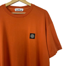 Load image into Gallery viewer, Stone Island Orange Short Sleeved Logo T-Shirt - Double Extra Large (XXL) PTP 24.5&quot;
