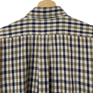 Aquascutum House Check Short Sleeved Shirt - Medium (M) PTP 21.75"