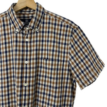 Load image into Gallery viewer, Aquascutum House Check Short Sleeved Shirt - Large (L) PTP 21.5&quot;
