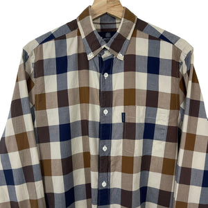 Aquascutum Block Check Long Sleeved Shirt - Medium (M) PTP 20.5"