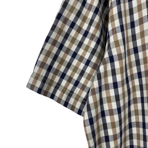 Aquascutum House Check Short Sleeved Shirt - Medium (M) PTP 23"