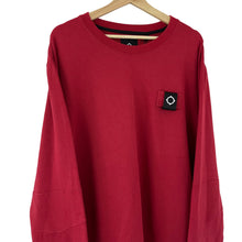 Load image into Gallery viewer, Ma.Strum Red Crew Neck Logo Sweater - Triple Extra Large (XXXL) PTP 28&quot;
