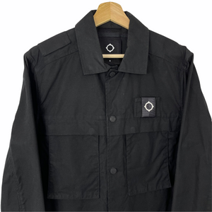 Ma.Strum Black Multi Pocket Button Up Overshirt - Small (S) PTP 20.75"