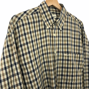 Aquascutum House Check Long Sleeved Shirt - Medium (M) PTP 22"