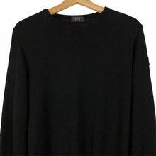 Load image into Gallery viewer, Paul and Shark Black 100% Wool Crew Neck Logo Sweater - Large (L) PTP 20.75&quot;
