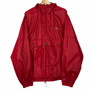 Vintage Red Lacoste Izod Half Zip Cagoule - Extra Large (XL) PTP 28"