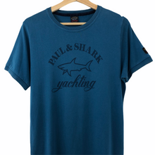 Load image into Gallery viewer, Paul and Shark Blue Short Sleeved Logo T-Shirt - Large (L) PTP 19&quot;
