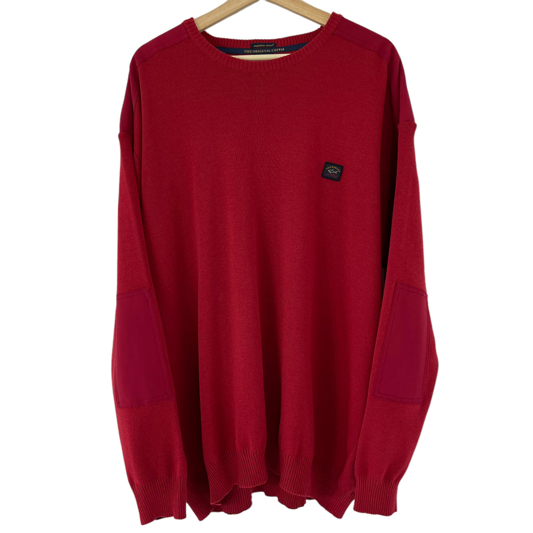Paul and Shark Red C0P918 Crew Neck Sweater - Four Extra Large (4XL) PTP 30