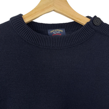 Load image into Gallery viewer, Paul and Shark Navy 100% Wool Crew Neck Sweater - Extra Large (XL) PTP 22&quot;
