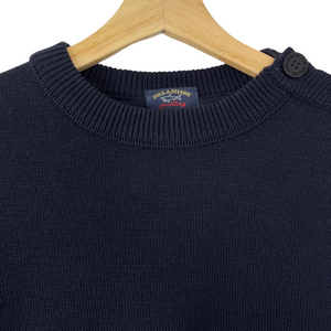 Paul and Shark Navy 100% Wool Crew Neck Sweater - Extra Large (XL) PTP 22"