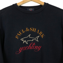 Load image into Gallery viewer, Paul and Shark Navy Embroidered Logo Crew Neck Sweater - Medium (M) PTP 20.5&quot;
