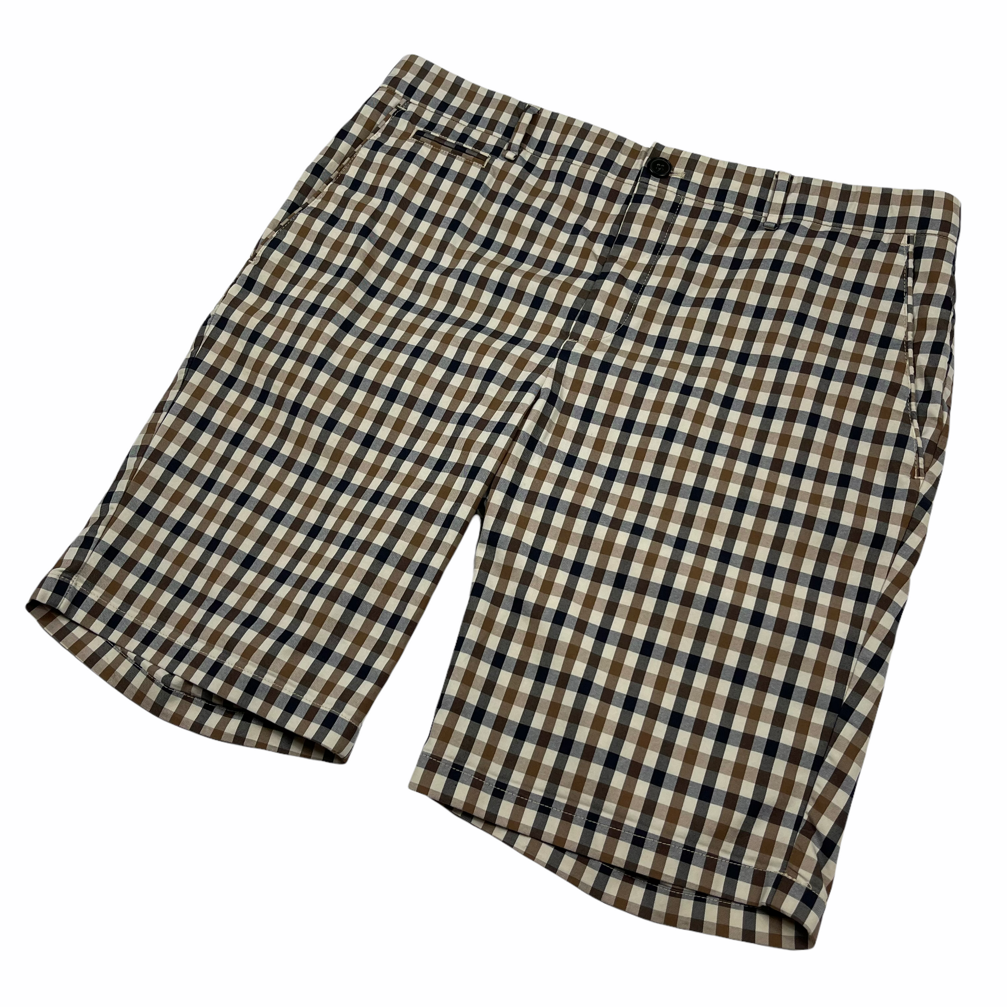 Aquascutum House Club Check Vicuna Shorts W 34