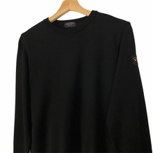 Load image into Gallery viewer, Paul and Shark Black 100% Wool Crew Neck Logo Sweater - Medium (M) PTP 20&quot;
