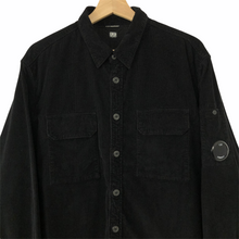 Load image into Gallery viewer, C.P Company Black Corduroy Button Up Overshirt - Extra Large (XL) PTP 25&quot;
