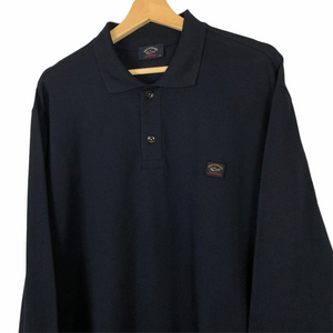 Paul and Shark Dk Navy Long Sleeved Polo - Double Extra Large (XXL) PTP 24.25"