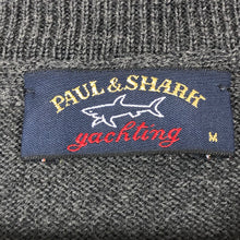 Load image into Gallery viewer, Paul and Shark Grey 100% Wool Crew Neck Logo Sweater - Medium (M) PTP 22.75&quot;
