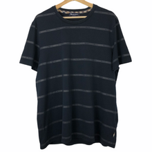 Load image into Gallery viewer, Aquascutum Navy Striped Short Sleeved Logo T-Shirt - Extra Large (XL) PTP 22.5&quot;
