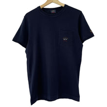 Load image into Gallery viewer, Paul and Shark Navy Short Sleeved Pocket Logo T-Shirt - Medium (M) PTP 19.5&quot;
