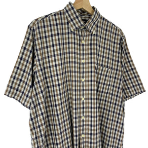 Aquascutum House Check Short Sleeved Shirt - Large (L) PTP 24.25"