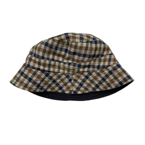 Aquascutum House Check / Navy Reversible Bucket Hat - One Size Fits All