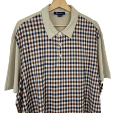 Load image into Gallery viewer, Aquascutum Beige / House Check Short Sleeved Polo - Triple Extra Large (XXXL) PTP 25.25&quot;
