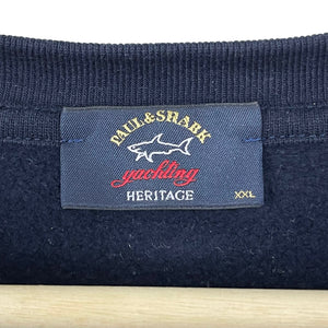 Paul and Shark Navy Embroidered Logo Crew Neck Sweater - Double Extra Large (XXL) PTP 24.5"