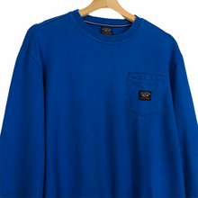 Load image into Gallery viewer, Paul and Shark Blue Crew Neck Pocket Logo Sweater - Large (L) PTP 23.5&quot;
