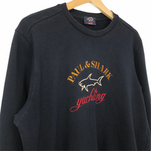 Load image into Gallery viewer, Paul and Shark Navy Embroidered Logo Crew Neck Sweater - Medium (M) PTP 21&quot;
