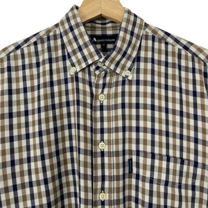 Aquascutum House Check Short Sleeved Shirt - Medium (M) PTP 21.75"