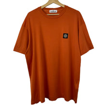 Load image into Gallery viewer, Stone Island Orange Short Sleeved Logo T-Shirt - Double Extra Large (XXL) PTP 24.5&quot;
