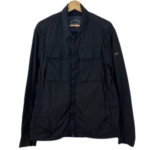 Paul and Shark Navy Econyl Nylon Metal Overshirt - Large (L) PTP 24"