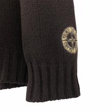 Load image into Gallery viewer, Stone Island Brown Button Up Embroidered Logo Knitted Jumper - Large (L) PTP 25.25&quot;
