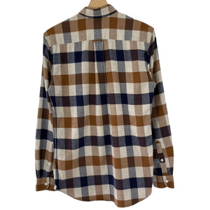 Aquascutum Block Check Flannel Long Sleeved Shirt - Small (S) PTP 19"