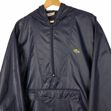 Load image into Gallery viewer, Vintage Dark Navy Lacoste Izod Half Zip Cagoule - Large (L) PTP 25.25&quot;
