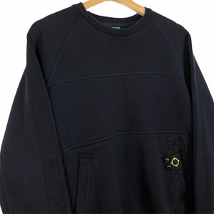 Ma.Strum Navy Crew Neck Sweater - Small (S) PTP 20.75"