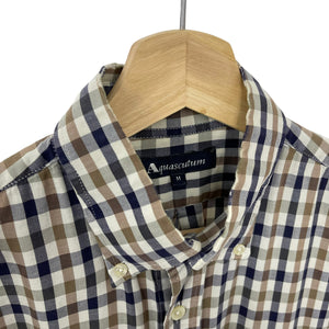 Aquascutum House Check Short Sleeved Shirt - Medium (M) PTP 22.25"