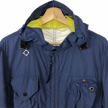 Load image into Gallery viewer, Ma.Strum Blue Multi Pocket Hooded Sniper Jacket - Medium (M) PTP 22.75&quot;
