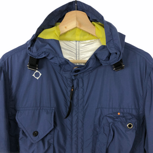 Ma.Strum Blue Multi Pocket Hooded Sniper Jacket - Medium (M) PTP 22.75"