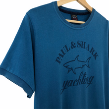 Load image into Gallery viewer, Paul and Shark Blue Short Sleeved Logo T-Shirt - Large (L) PTP 19&quot;
