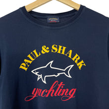 Load image into Gallery viewer, Paul and Shark Navy Short Sleeved Logo T-Shirt - Medium (M) PTP 19.75&quot;
