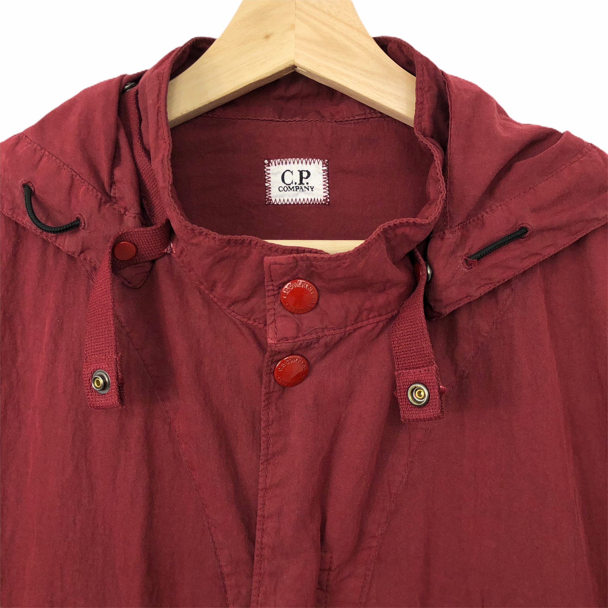 Burgundy cp company hot sale goggle jacket