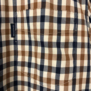 Aquascutum House Check Short Sleeved Shirt - Medium (M) PTP 20.5"