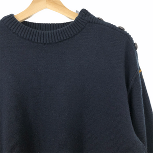 Paul and Shark Navy Bretagne 100% Wool Crew Neck Sweater - Medium (M) PTP 23"