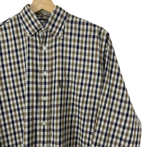 Aquascutum House Check Long Sleeved Shirt - Small (S) PTP 22.5"