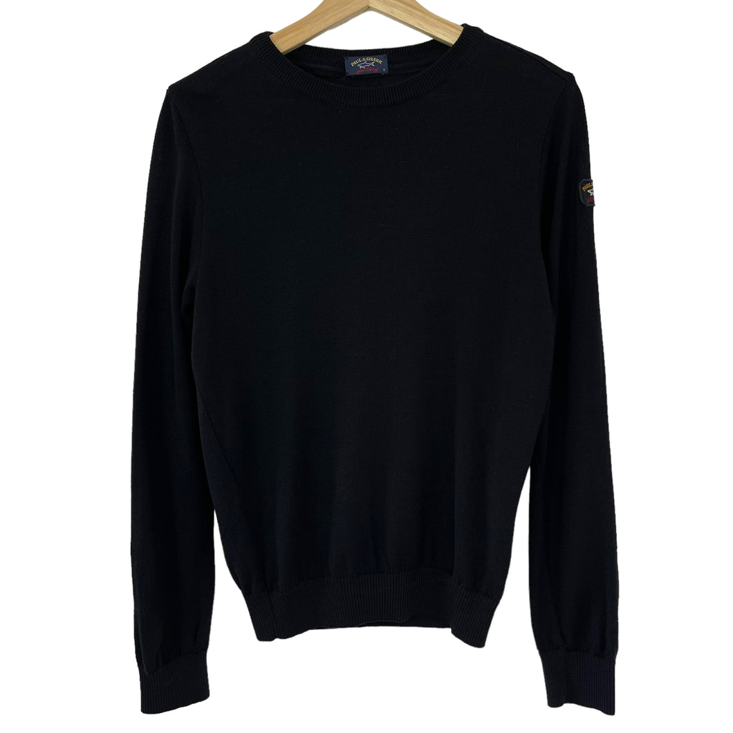 Paul and Shark Black Crew Neck Wool Sweater - Small (S) PTP 18.5