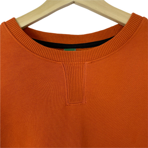 Ma.Strum Orange Crew Neck Logo Sweater - Large (L) PTP 24"