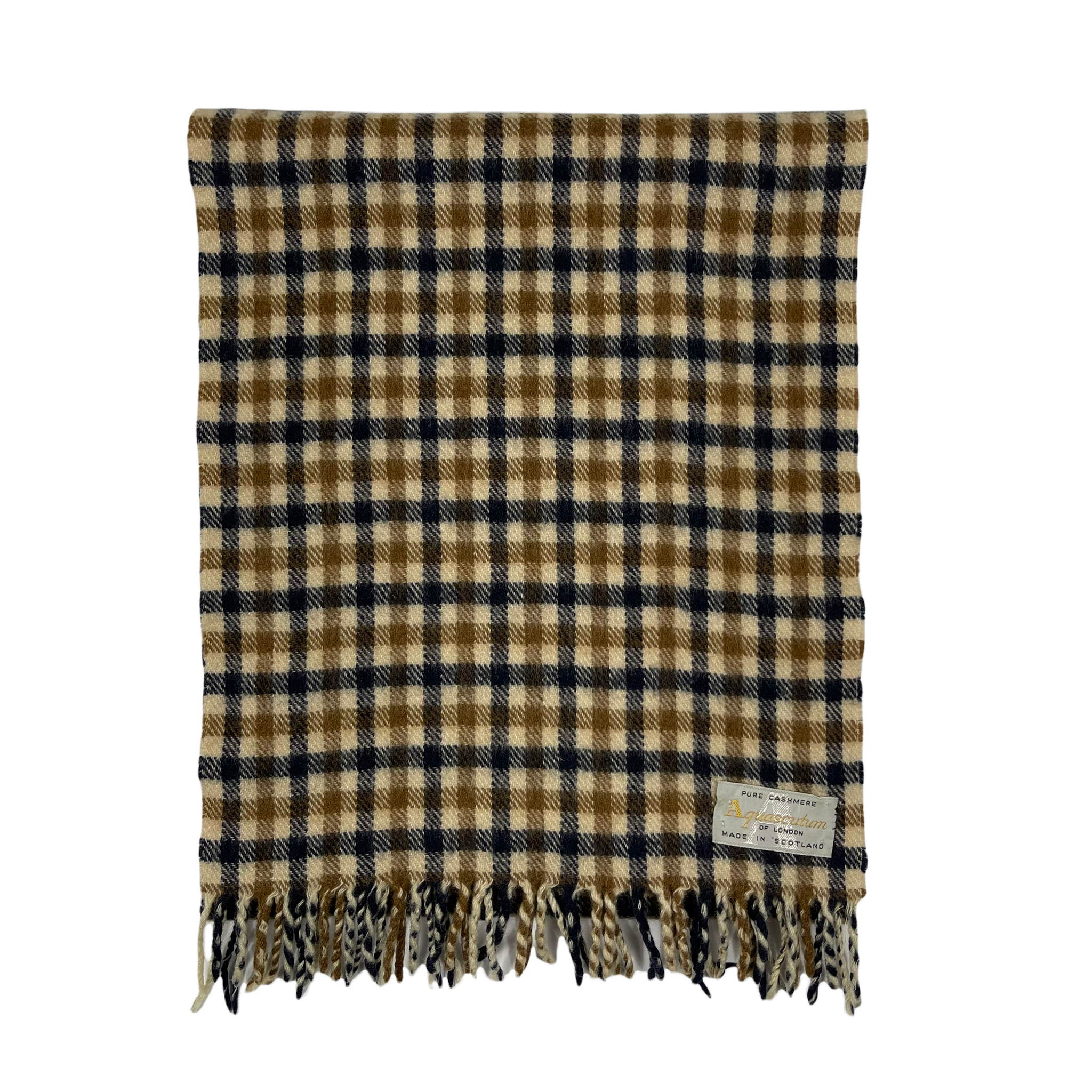 Aquascutum Classic House Check Pure Cashmere Scarf One Size Fits