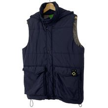 Load image into Gallery viewer, Ma.Strum Navy Hooded Harrier Field Gilet Body Warmer - Medium (M) PTP 22.5&quot;
